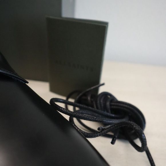 AllSaints 34ZM0117 Men's Sz 11M Black Beckworth Leather Combat Boots $380 - Picture 5 of 12